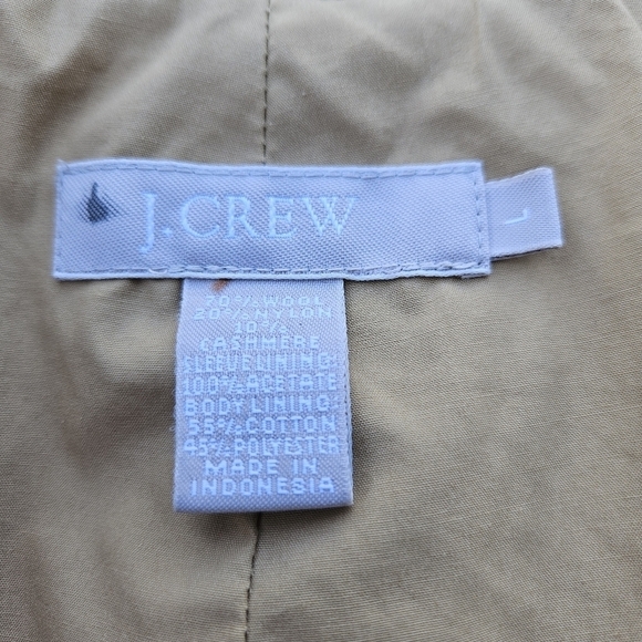 J. Crew camel colored pea coat wool nylon cashmere blend large - Picture 3 of 10